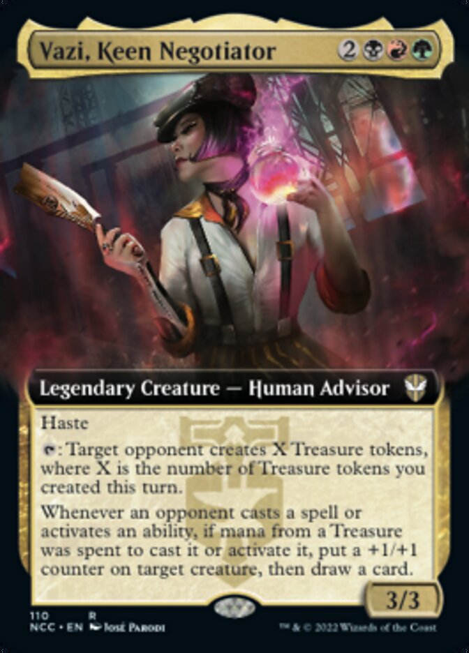 Vazi, Keen Negotiator (Extended Art) [Streets of New Capenna Commander] | Magic Magpie