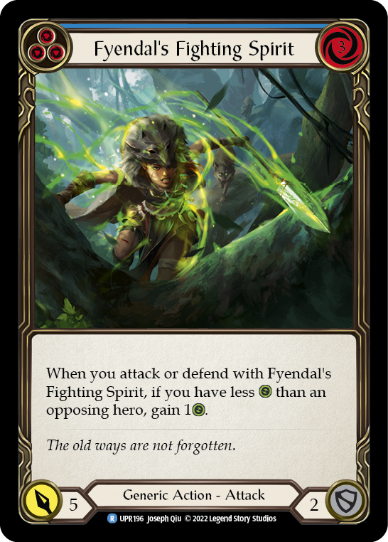 Fyendal's Fighting Spirit (Blue) [UPR196] (Uprising)  Rainbow Foil | Magic Magpie