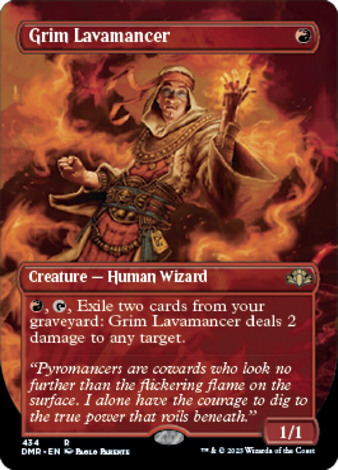 Grim Lavamancer (Borderless Alternate Art) [Dominaria Remastered] | Magic Magpie