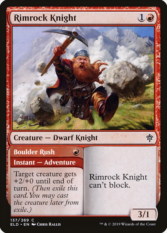 Rimrock Knight // Boulder Rush [Throne of Eldraine] | Magic Magpie