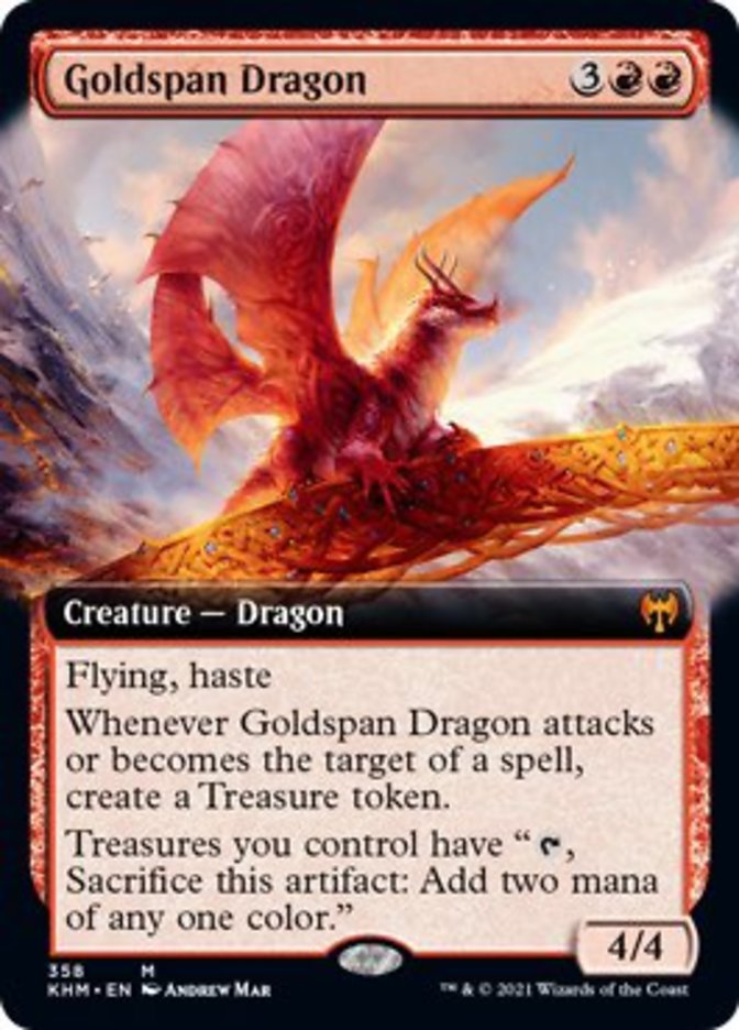 Goldspan Dragon (Extended Art) [Kaldheim] | Magic Magpie