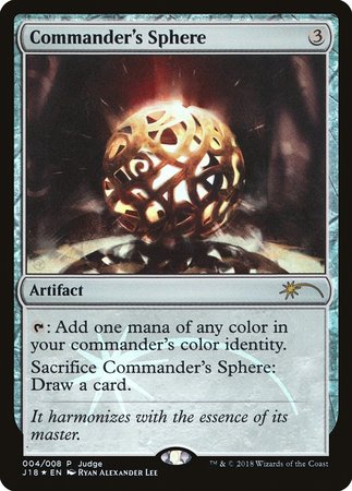 Commander's Sphere [Judge Gift Cards 2018] | Magic Magpie