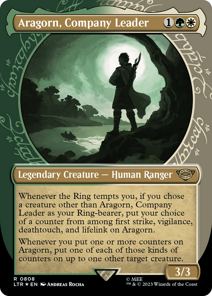 Aragorn, Company Leader (Showcase) (Surge Foil) [The Lord of the Rings: Tales of Middle-Earth] | Magic Magpie