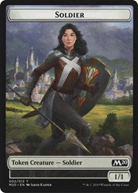 Soldier // Dinosaur Double-Sided Token [Game Night 2019 Tokens] | Magic Magpie