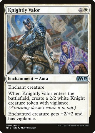 Knightly Valor [Core Set 2019] | Magic Magpie