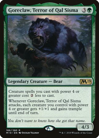 Goreclaw, Terror of Qal Sisma [Core Set 2019] | Magic Magpie