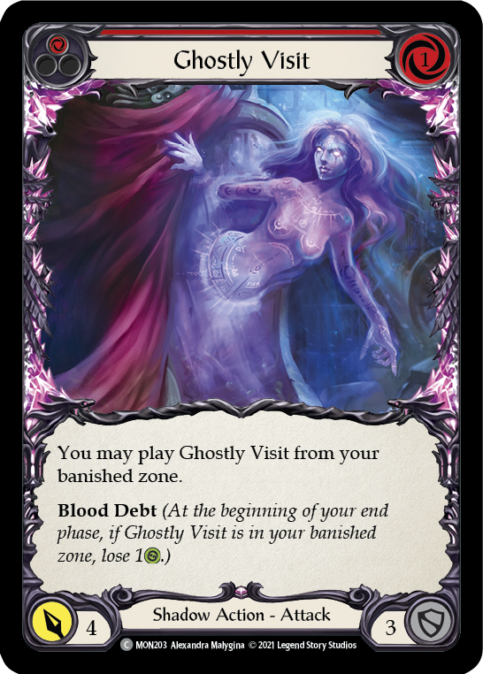 Ghostly Visit (Red) (Rainbow Foil) [MON203-RF] 1st Edition Rainbow Foil | Magic Magpie