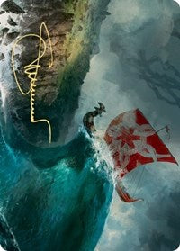 Run Ashore Art Card (Gold-Stamped Signature) [Kaldheim: Art Series] | Magic Magpie