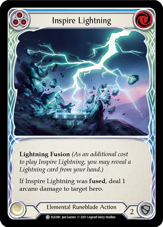Inspire Lightning (Blue) [ELE090] (Tales of Aria)  1st Edition Rainbow Foil | Magic Magpie