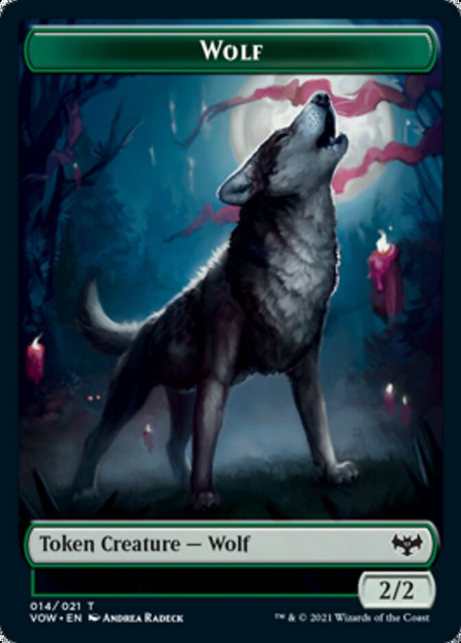Human (001) // Wolf (014) Double-sided Token [Innistrad: Crimson Vow Tokens] | Magic Magpie