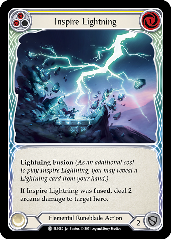 Inspire Lightning (Yellow) [ELE089] (Tales of Aria)  1st Edition Rainbow Foil | Magic Magpie