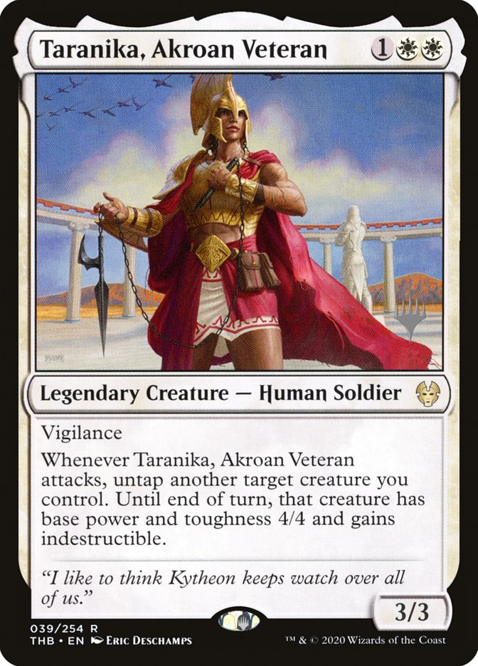 Taranika, Akroan Veteran (Promo Pack) [Theros Beyond Death Promos] | Magic Magpie