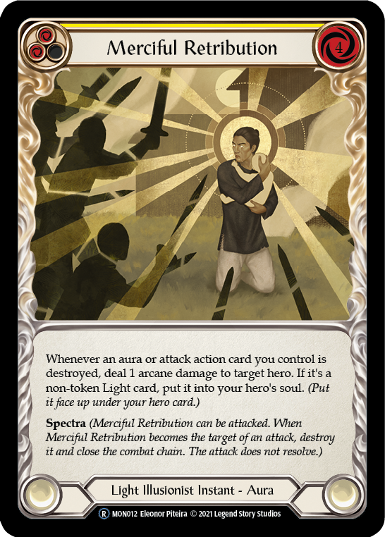 Merciful Retribution (Rainbow Foil) [U-MON012-RF] Unlimited Rainbow Foil | Magic Magpie