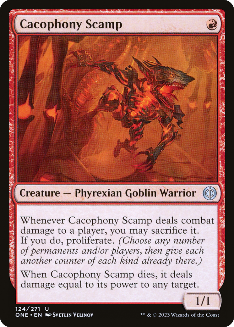 Cacophony Scamp [Phyrexia: All Will Be One] | Magic Magpie