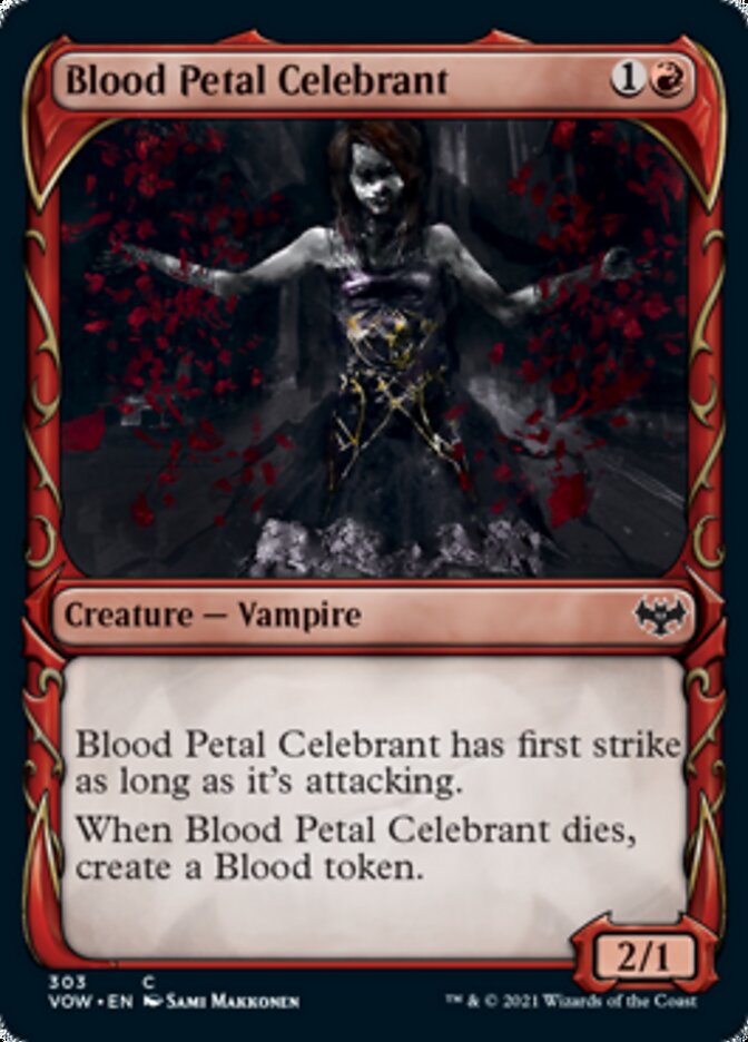 Blood Petal Celebrant (Showcase Fang Frame) [Innistrad: Crimson Vow] | Magic Magpie