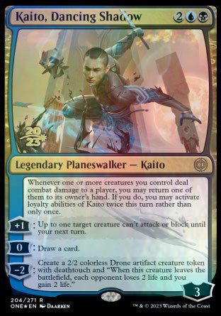 Kaito, Dancing Shadow [Phyrexia: All Will Be One Prerelease Promos] | Magic Magpie