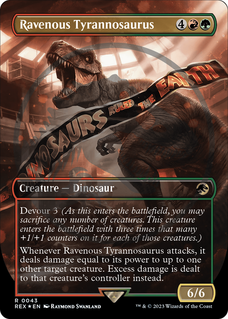 Ravenous Tyrannosaurus Emblem (Borderless) [Jurassic World Collection Tokens] | Magic Magpie