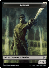 Salamander Warrior // Zombie Double-Sided Token [Murders at Karlov Manor Commander Tokens] | Magic Magpie