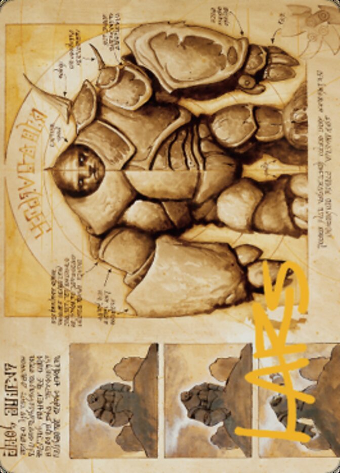 Precursor Golem Art Card (Gold-Stamped Signature) [The Brothers' War Art Series] | Magic Magpie