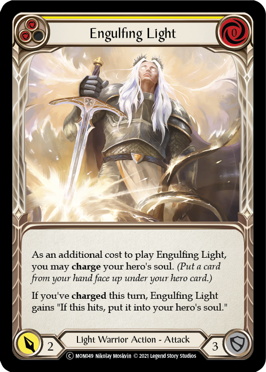 Engulfing Light (Yellow) (Rainbow Foil) [U-MON049-RF] Unlimited Rainbow Foil | Magic Magpie