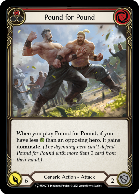 Pound for Pound (Red) (Rainbow Foil) [U-MON278-RF] Unlimited Rainbow Foil | Magic Magpie