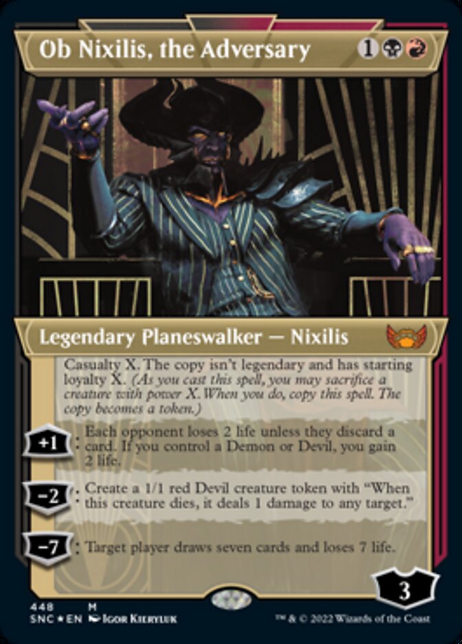 Ob Nixilis, the Adversary (Showcase Art Deco Foil Etched) [Streets of New Capenna] | Magic Magpie