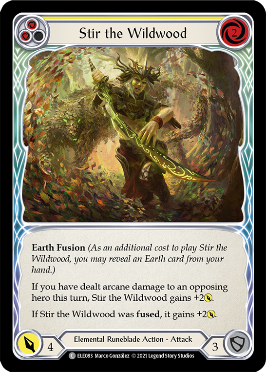 Stir the Wildwood (Yellow) [ELE083] (Tales of Aria)  1st Edition Rainbow Foil | Magic Magpie