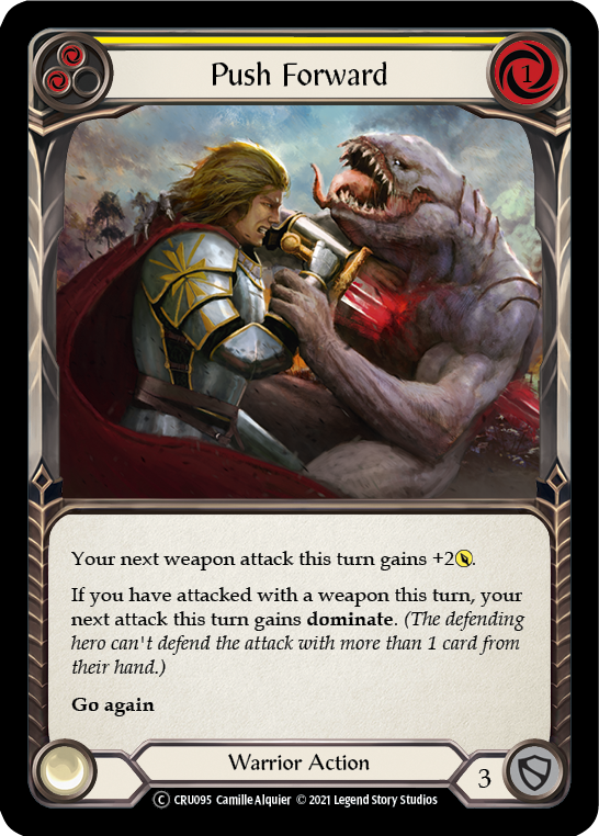 Push Forward (Yellow) (Rainbow Foil) [U-CRU095-RF] Unlimited Rainbow Foil | Magic Magpie