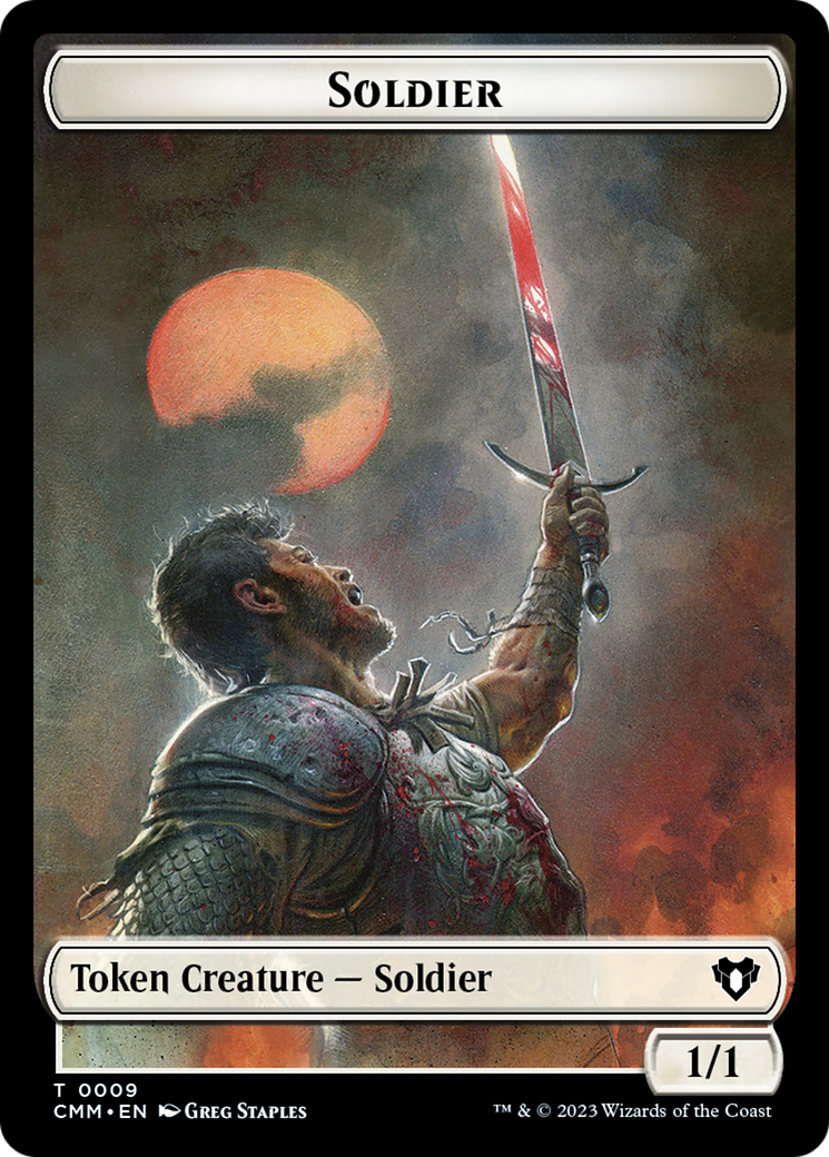 Soldier // Elephant Double-Sided Token [Commander Masters Tokens] | Magic Magpie