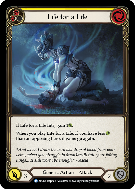 Life for a Life (Yellow) [U-ARC165] Unlimited Rainbow Foil | Magic Magpie