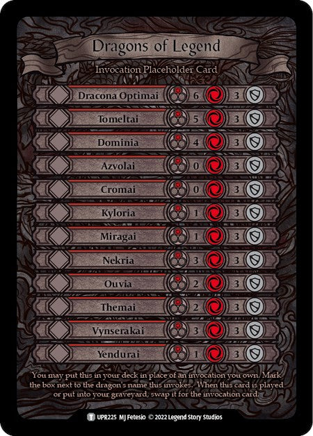 Dragons of Legend Invocation Placeholder Card [UPR225] (Uprising) | Magic Magpie