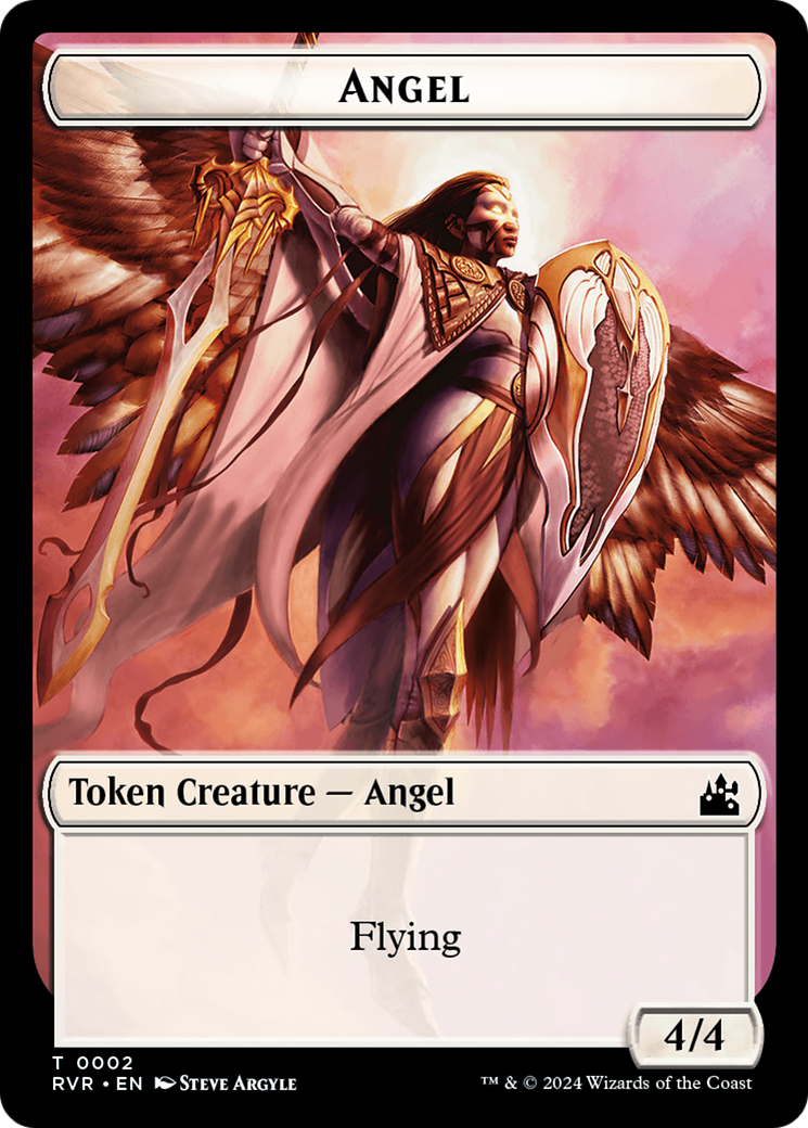 Elf Knight // Angel (0002) Double-Sided Token [Ravnica Remastered Tokens] | Magic Magpie