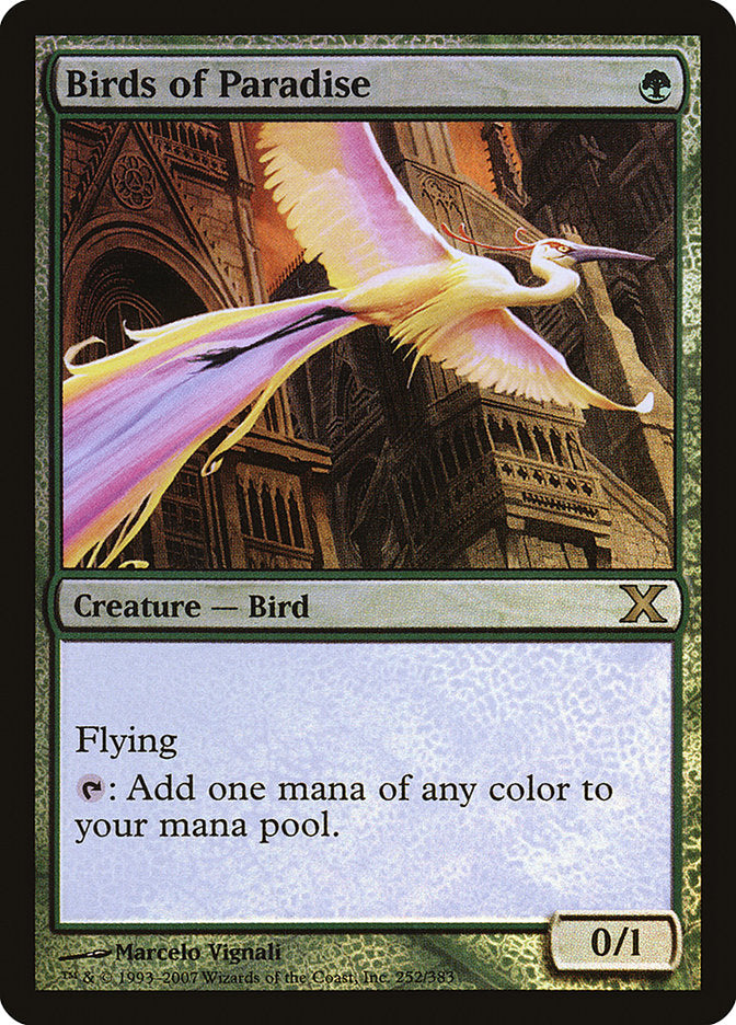 Birds of Paradise (Premium Foil) [Tenth Edition] | Magic Magpie