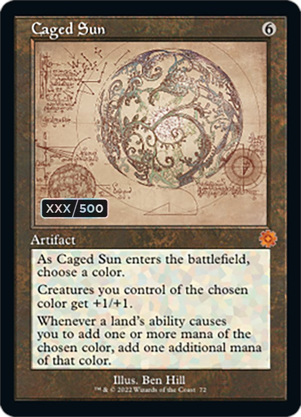 Caged Sun (Retro Schematic) (Serial Numbered) [The Brothers' War Retro Artifacts] | Magic Magpie