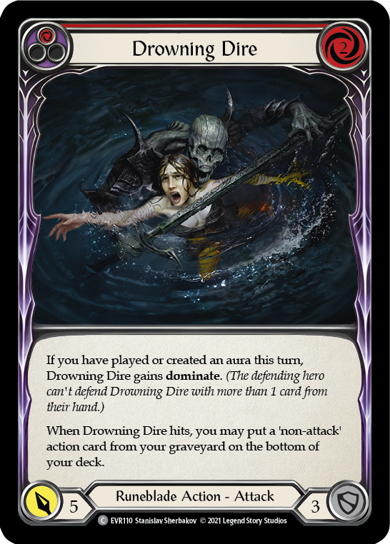 Drowning Dire (Red) [EVR110] (Everfest)  1st Edition Rainbow Foil | Magic Magpie