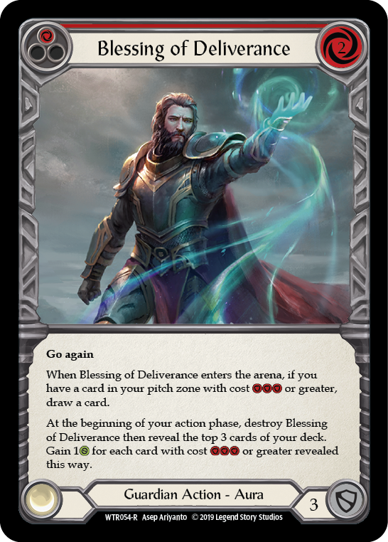 Blessing of Deliverance (Red) [WTR054-R] Alpha Print Rainbow Foil | Magic Magpie