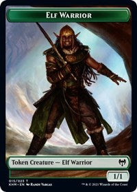 Elf Warrior // Icy Manalith Double-sided Token [Kaldheim Tokens] | Magic Magpie