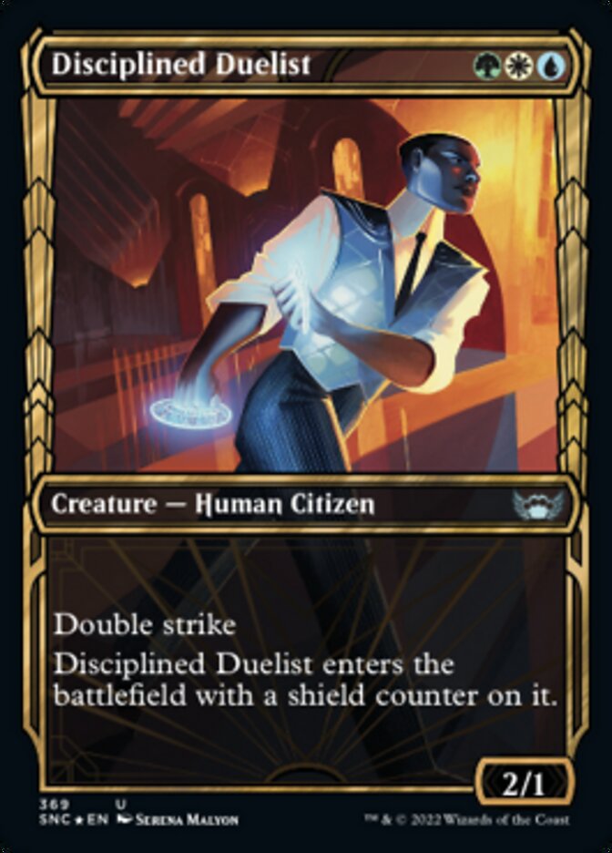 Disciplined Duelist (Showcase Golden Age Gilded Foil) [Streets of New Capenna] | Magic Magpie