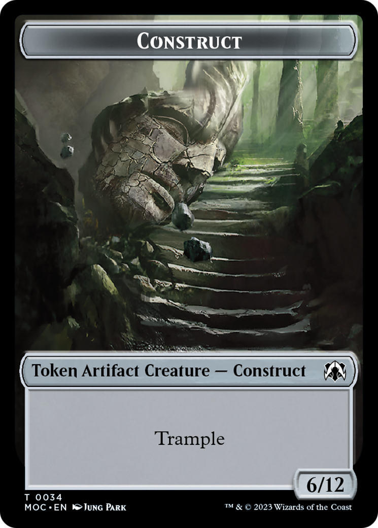 Phyrexian Golem // Construct Double-Sided Token [March of the Machine Commander Tokens] | Magic Magpie