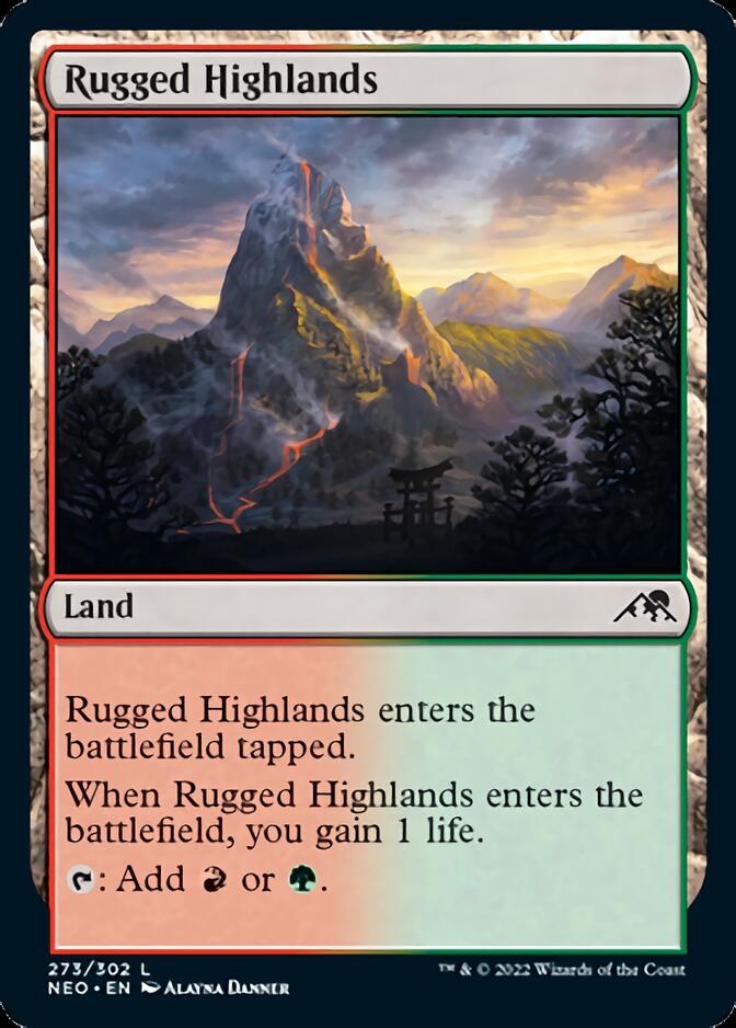 Rugged Highlands [Kamigawa: Neon Dynasty] | Magic Magpie