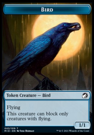 Bird Token [Innistrad: Midnight Hunt Tokens] | Magic Magpie