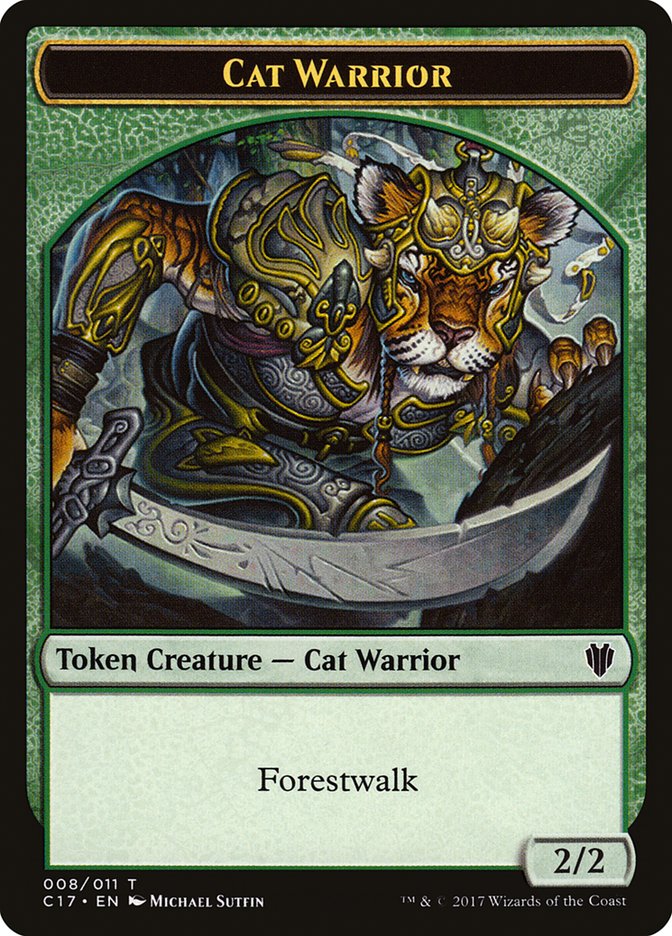 Cat Warrior Token [Commander 2017 Tokens] | Magic Magpie