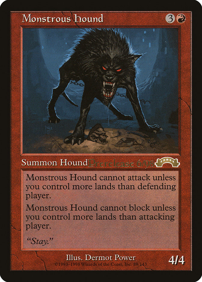 Monstrous Hound [Exodus Promos] | Magic Magpie