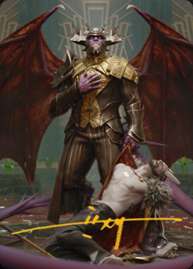 Ob Nixilis, the Adversary 1 Art Card (Gold-Stamped Signature) [Streets of New Capenna Art Series] | Magic Magpie