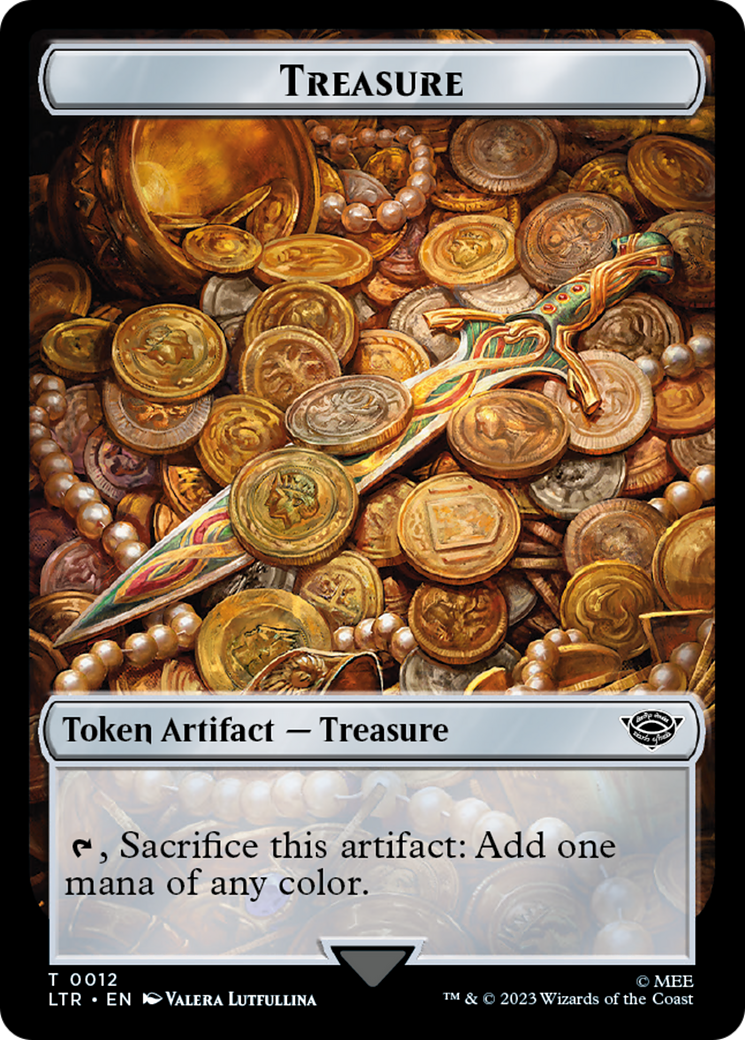 Elf Warrior // Treasure Double Sided Token [The Lord of the Rings: Tales of Middle-Earth Commander Tokens] | Magic Magpie
