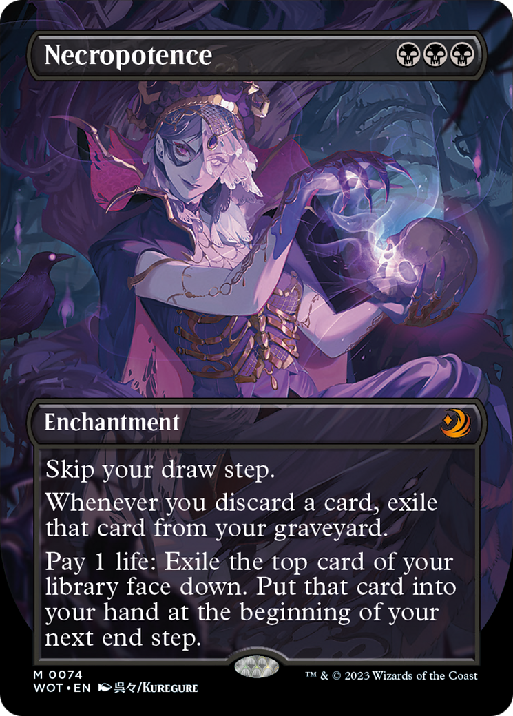 Necropotence (Anime Borderless) [Wilds of Eldraine: Enchanting Tales] | Magic Magpie