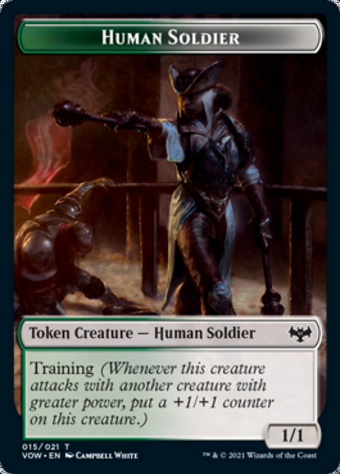 Human (001) // Human Soldier Double-sided Token [Innistrad: Crimson Vow Tokens] | Magic Magpie