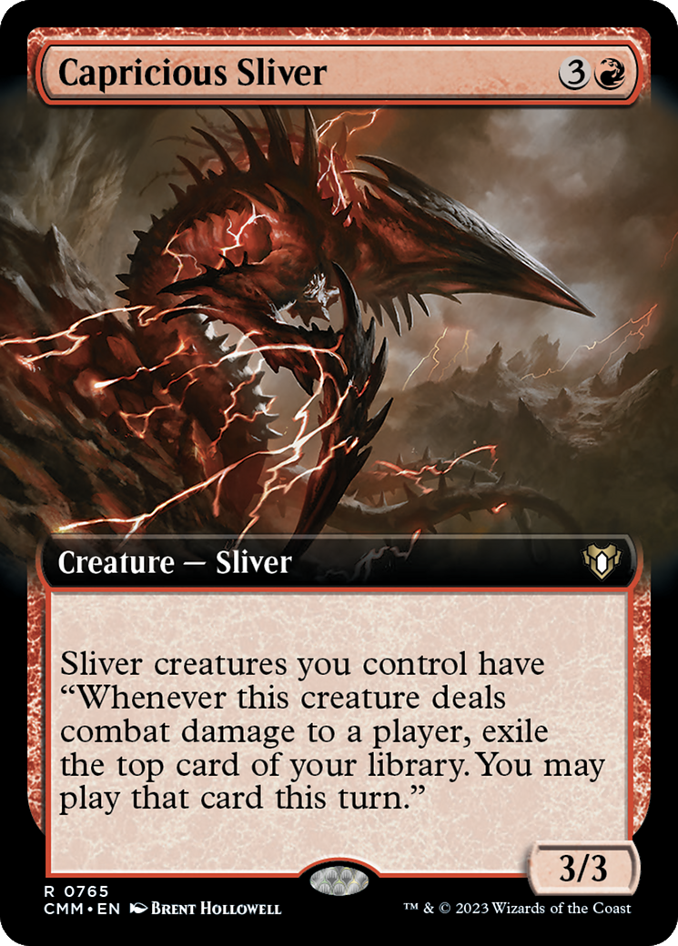 Capricious Sliver (Extended Art) [Commander Masters] | Magic Magpie