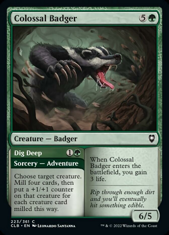 Colossal Badger // Dig Deep [Commander Legends: Battle for Baldur's Gate] | Magic Magpie