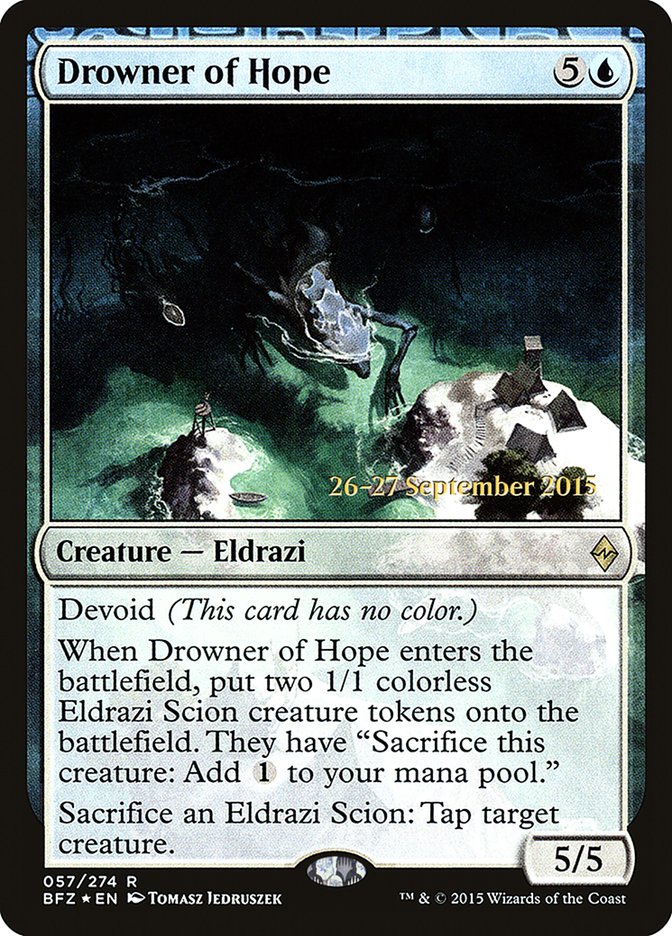 Drowner of Hope  [Battle for Zendikar Prerelease Promos] | Magic Magpie